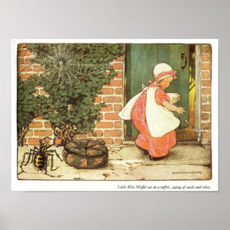Little Miss Muffet Nursery Rhyme Print