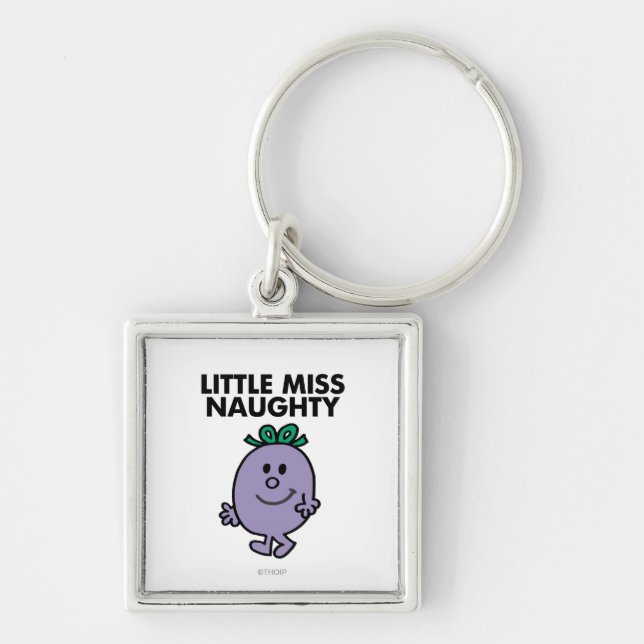 Little Miss Naughty | Black Lettering Key Ring (Front)
