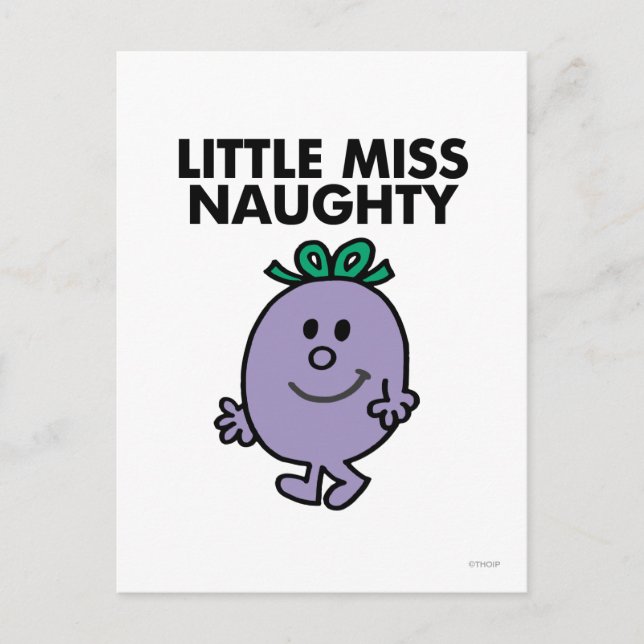 Little Miss Naughty | Black Lettering Postcard (Front)