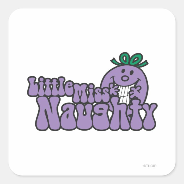 Little Miss Naughty Hiding Square Sticker (Front)