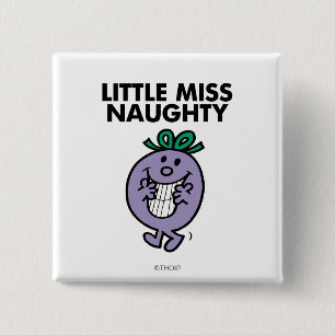 Little Miss Naughty Huge Smile 15 Cm Square Badge