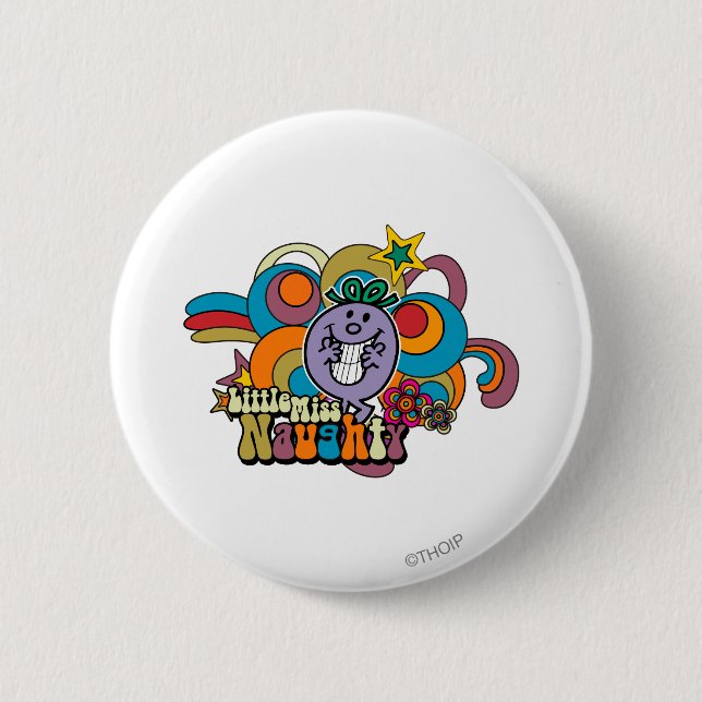 Little Miss Naughty Rainbow 6 Cm Round Badge (Front)