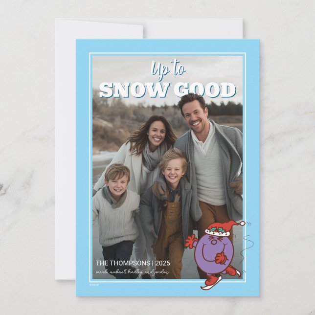 Little Miss Naughty Up to Snow Good Holiday Card (Front)