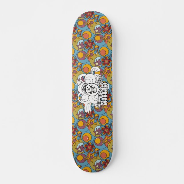 Little Miss Naughty With Bold Background Skateboard (Front)