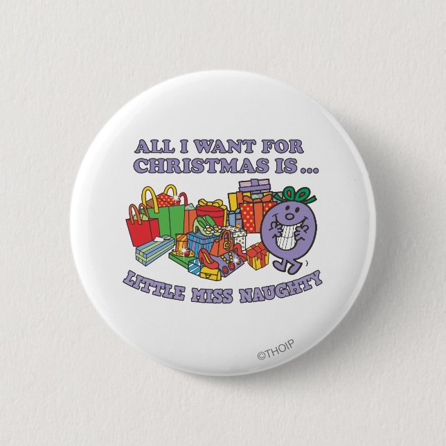 Little Miss Naughty's Christmas Joy 6 Cm Round Badge (Front)