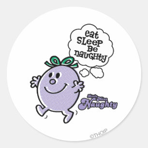 Little Miss Naughty's Three Step Plan Classic Round Sticker