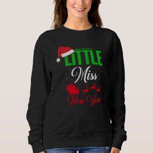 Little Miss New Year Red Green Black & White Women Sweatshirt