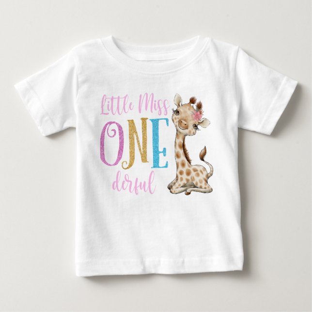 Little Miss One Derful 1st Birthday Baby T-Shirt (Front)