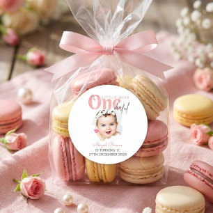Little Miss Onederful 1st birthday Classic Round Sticker