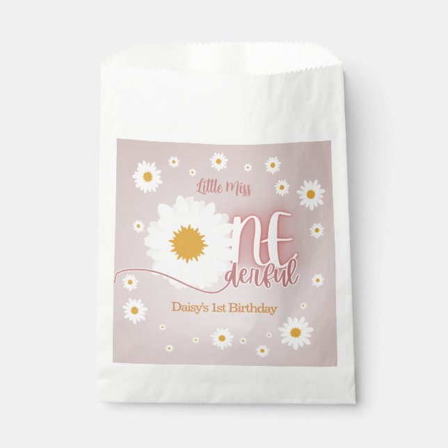Little Miss Onederful 1st Birthday Favour Bags (Front)