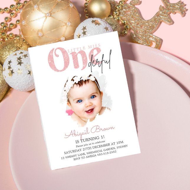 Little miss Onederful 1st birthday invitation (Creator Uploaded)