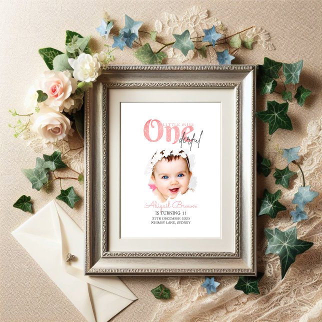 Little miss onederful 1st birthday  poster (Creator Uploaded)