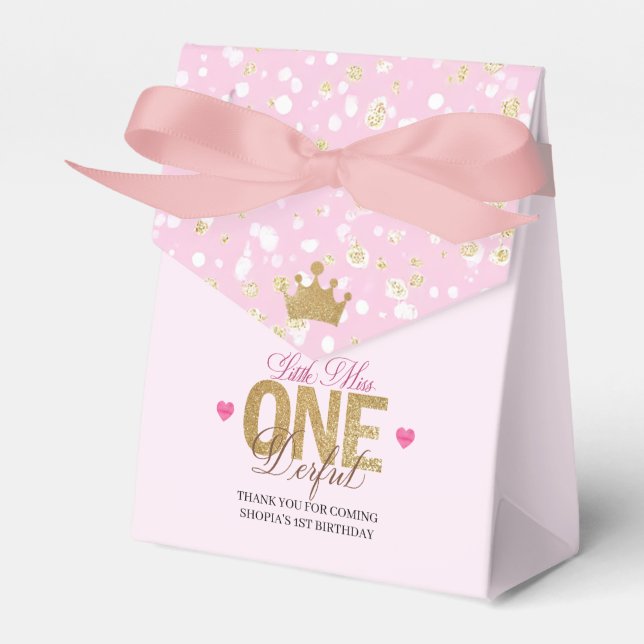 Little Miss onederful Birthday Favour Box (Front Side)
