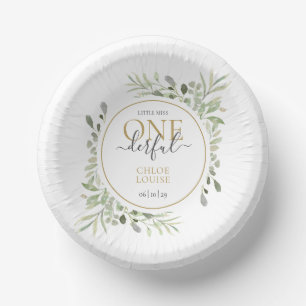 Little Miss ONEderful Girl First Birthday Paper Plate