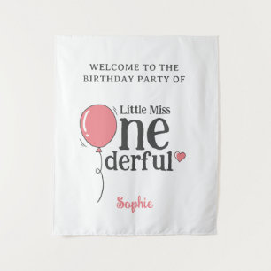 Little Miss Onederful Party Welcome Tapestry