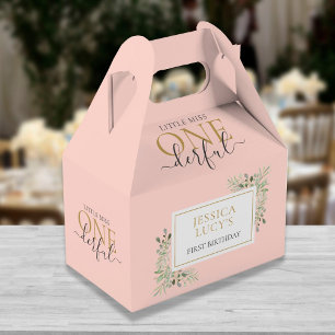 Little Miss ONEderful Pink Girl First Birthday Favour Box