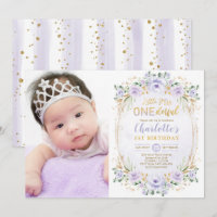 Little Miss ONEderful Purple Gold Floral Birthday