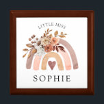 Little Miss Personalised Rainbow  Gift Box<br><div class="desc">Little miss boho rainbow gift box personalised with your child's name. Watercolor peach terracotta and brown.</div>