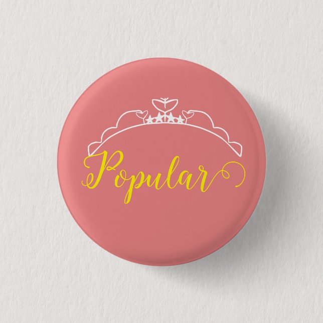 Little Miss Popular Personalised Crown pin (Front)