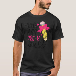 Little Miss Pre K Cutie First Day Of School Hello  T-Shirt