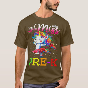 Little Miss Pre K Cutie First Day Of School Unicor T-Shirt