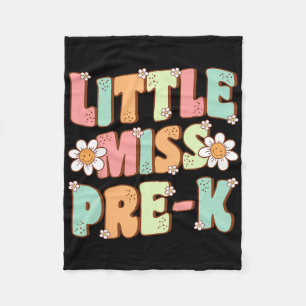Little Miss Pre-k Girls Ck To School Retro Daughte Fleece Blanket