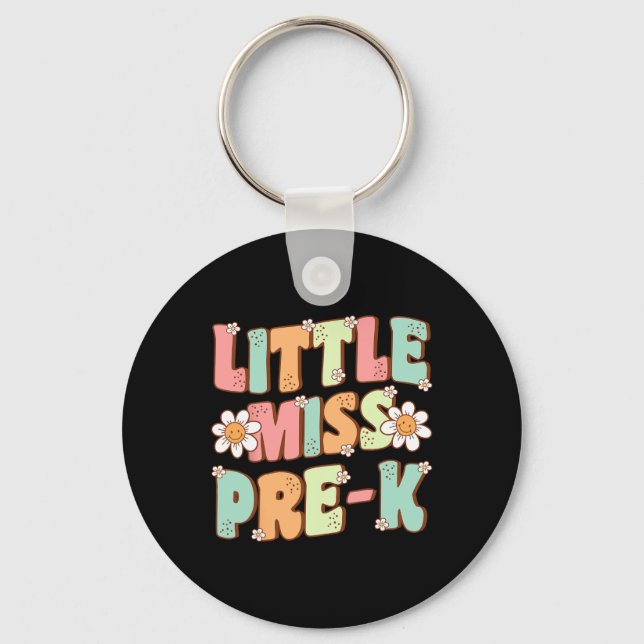 Little Miss Pre-k Girls Ck To School Retro Daughte Key Ring (Front)