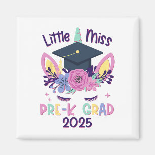 Little Miss Pre-k Grad Preschool Prek Graduation 2 Magnet