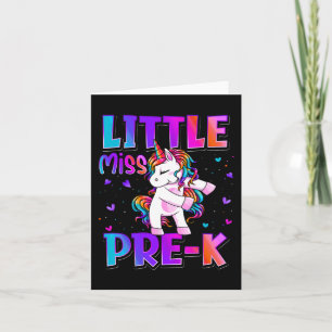 Little Miss Pre-K Unicorn Back To School Girls Card