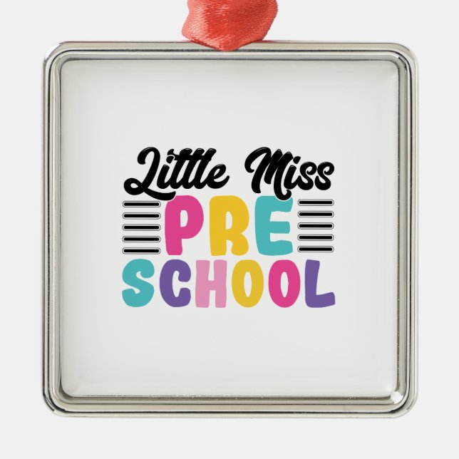 Little Miss Pre School Metal Tree Decoration (Front)