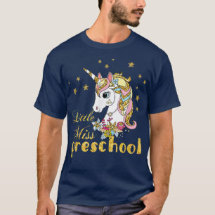 little miss Preschool Back to SchoolUnicorn Girls  T-Shirt