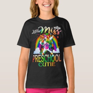 Little Miss Preschool Cutie Unicorn Rainbow T-Shirt