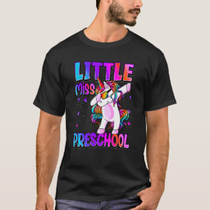 Little Miss Preschool Dabbing Unicorn Girls Back T T-Shirt