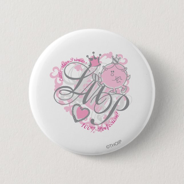 Little Miss Princess - 100% Perfection 6 Cm Round Badge (Front)