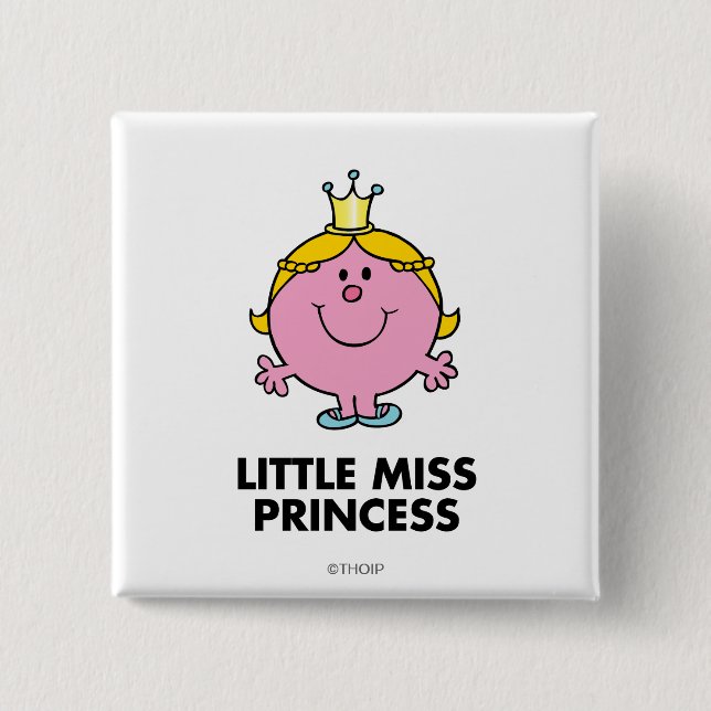Little Miss Princess | Crown Background 15 Cm Square Badge (Front)