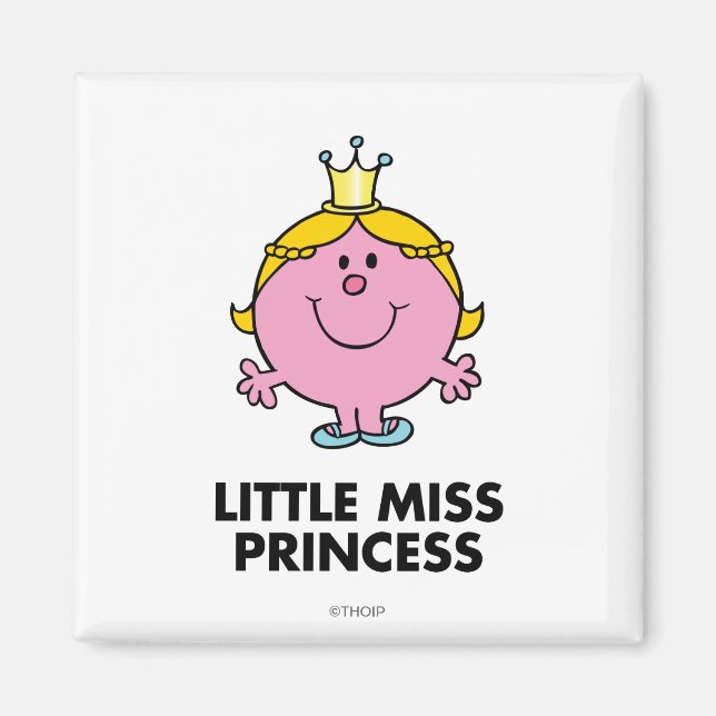 Little Miss Princess | Crown Background Magnet (Front)
