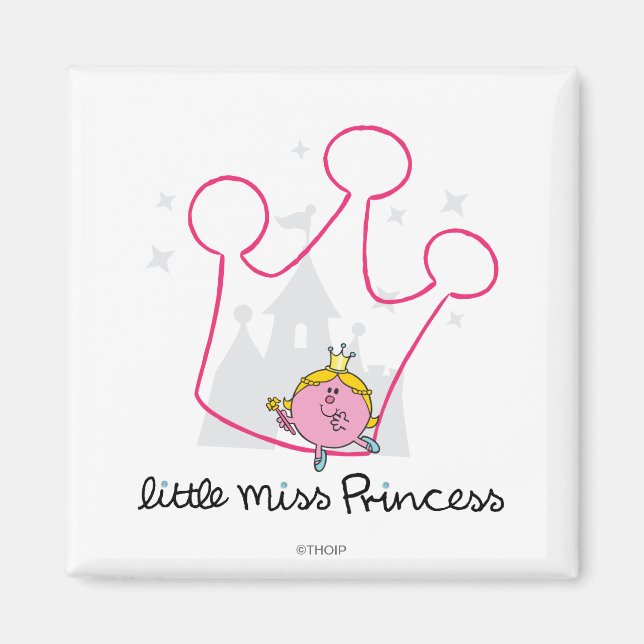 Little Miss Princess | Giant Pink Crown Magnet (Front)