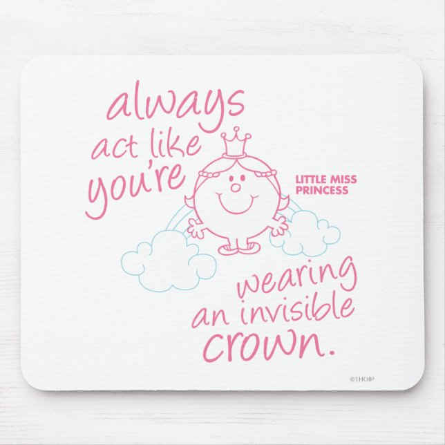 Little Miss Princess | Invisible Crown Mouse Pad (Front)