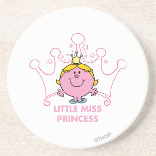 Little Miss Princess Pink Five Pointed Crown Coaster