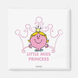 Little Miss Princess Pink Five Pointed Crown Magnet