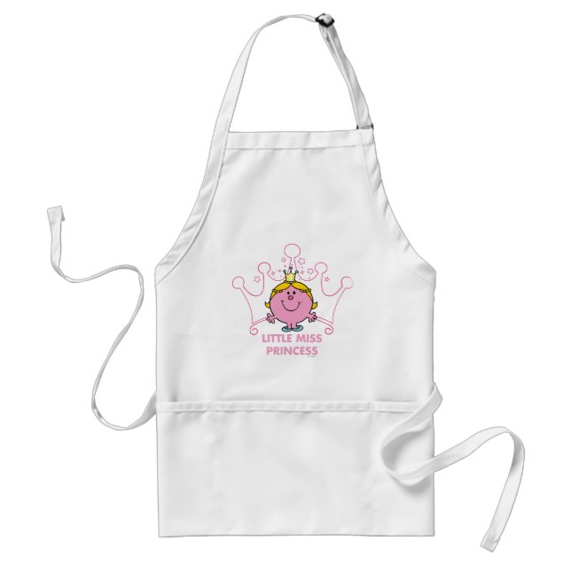 Little Miss Princess | Pink Five Pointed Crown Standard Apron (Front)