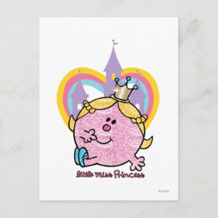Little Miss Princess Posing With Castle & Heart Postcard