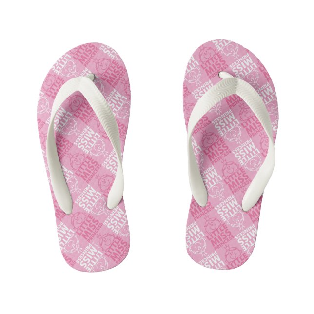 Little Miss Princess | Pretty In Pink Pattern Kid's Jandals (Footbed)