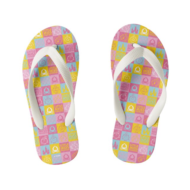 Little Miss Princess | Pretty Pastel Pattern Kid's Jandals (Footbed)