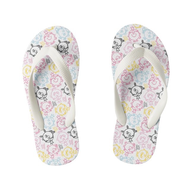 Little Miss Princess | Pretty Pastels Pattern Kid's Jandals (Footbed)