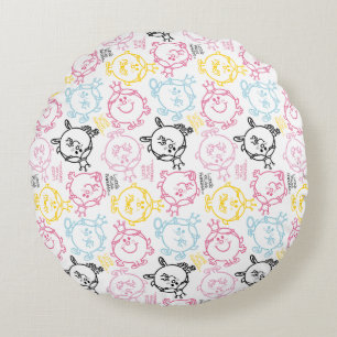 Little Miss Princess   Pretty Pastels Pattern Round Cushion