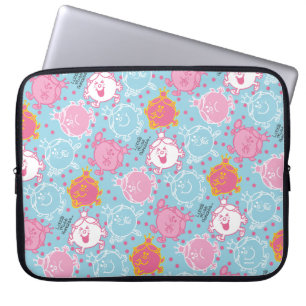 Little Miss Princess   Pretty Pink & Blue Pattern Laptop Sleeve
