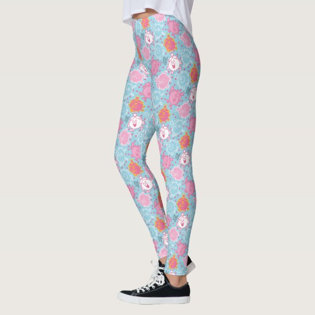 Little Miss Princess | Pretty Pink & Blue Pattern Leggings (Left)