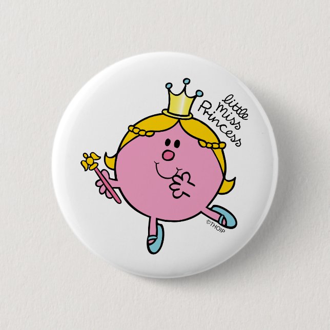 Little Miss Princess | Royal Scepter 6 Cm Round Badge (Front)