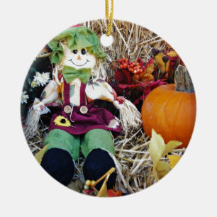 Little Miss Scarecrow Ceramic Tree Decoration